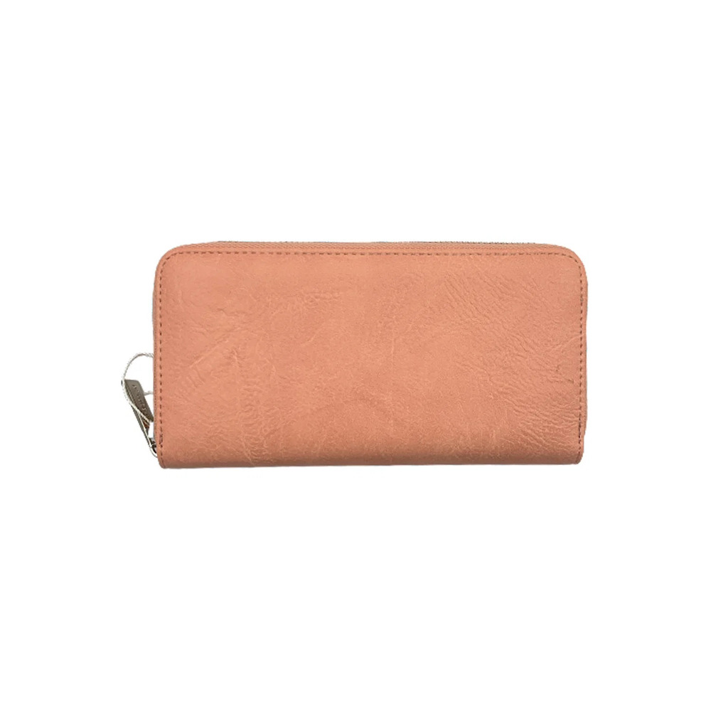 AHDORNED Faux Leather Wallet with RFID Soft Peach